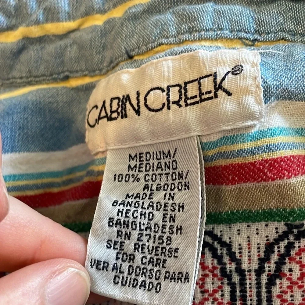 Cabin Creek women’s vintage tennis racket button down shirt size medium - Picture 8 of 9